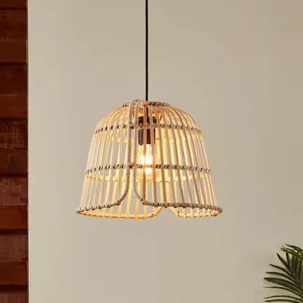 Glyneath pendant light, bamboo lampshade Ø 37.5 cm