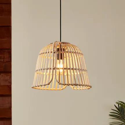 Glyneath pendant light, bamboo lampshade Ø 37.5 cm