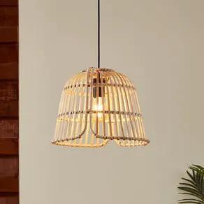 Glyneath pendant light, bamboo lampshade Ø 37.5 cm