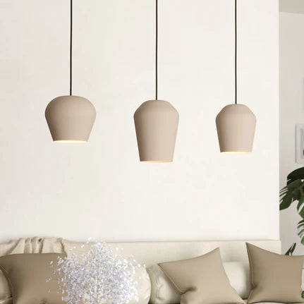 Cambaito pendant light, three-bulb, sand-coloured