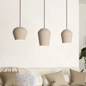 Cambaito pendant light, three-bulb, sand-coloured