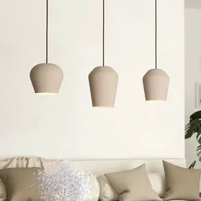 Cambaito pendant light, three-bulb, sand-coloured