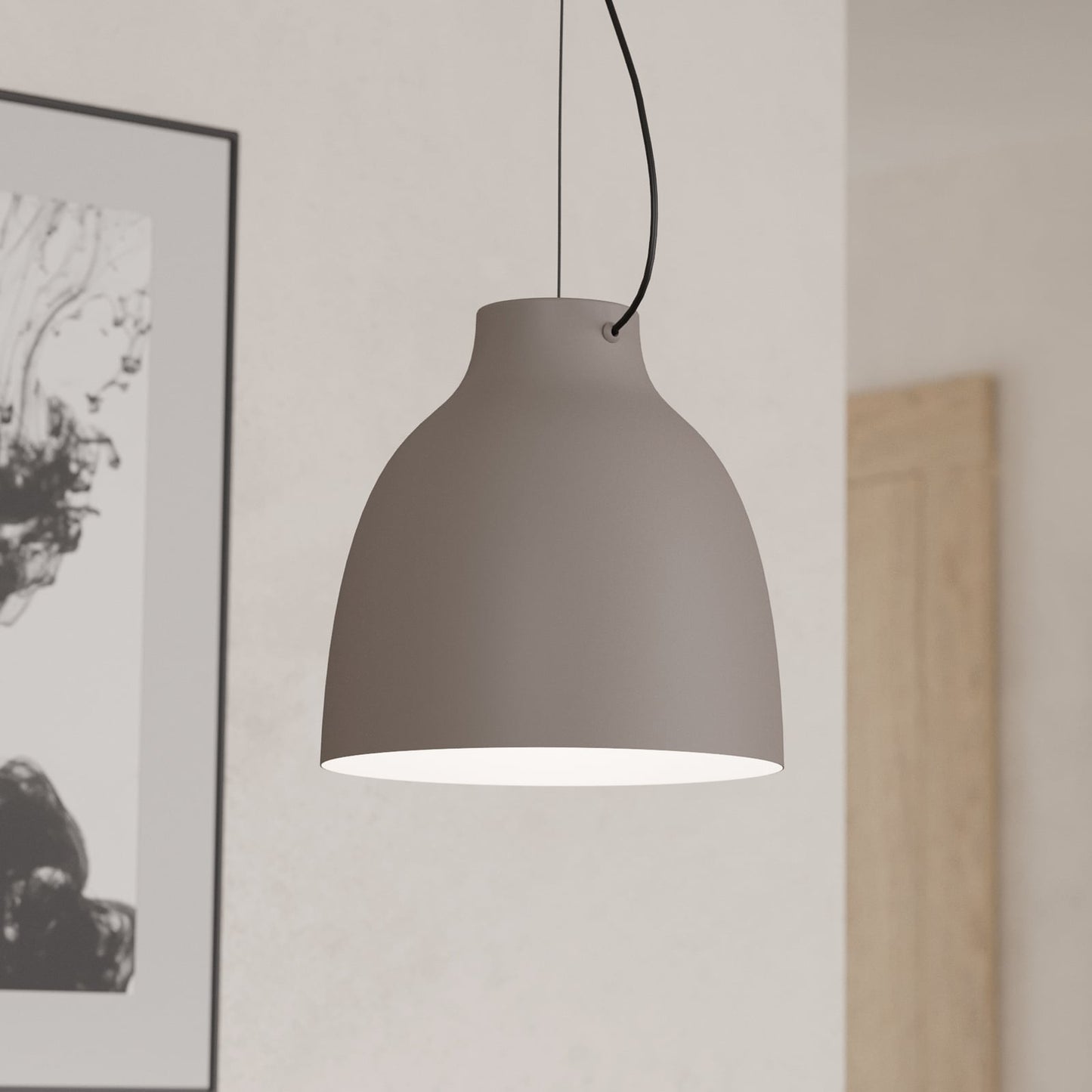 Camasca pendant light, 1-bulb, Ø 28 cm, taupe