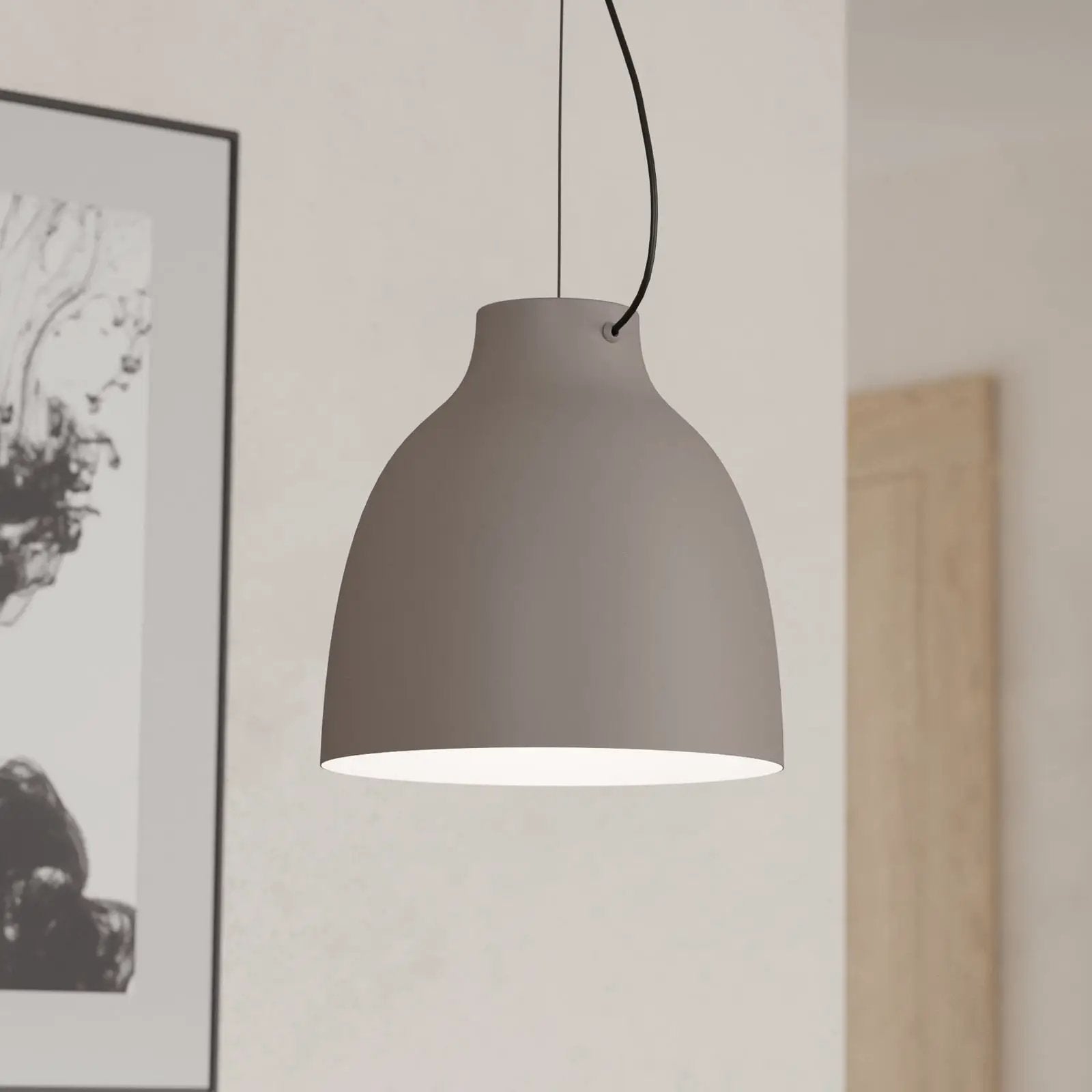 Camasca pendant light, 1-bulb, Ø 28 cm, taupe