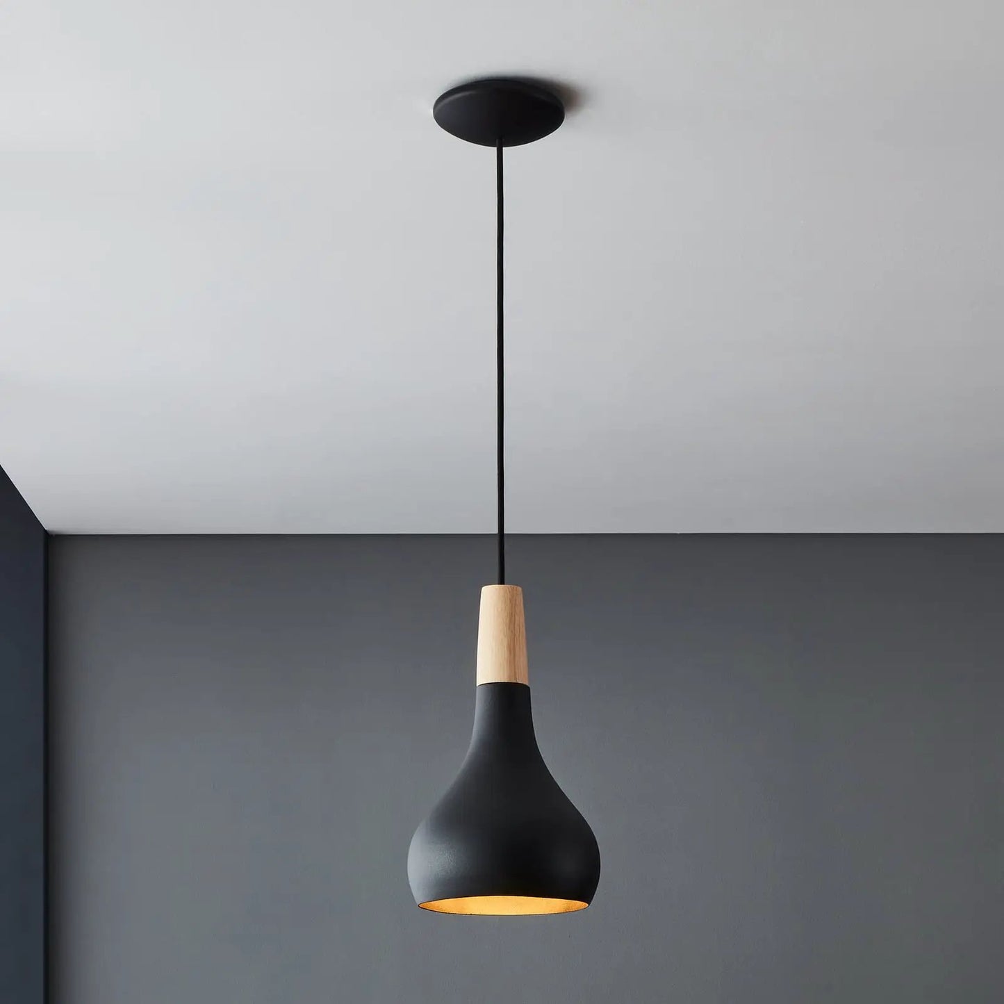 Sabinar pendant light, 1-bulb, black, Ø 18 cm