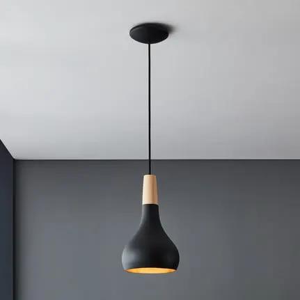 Sabinar pendant light, 1-bulb, black, Ø 18 cm