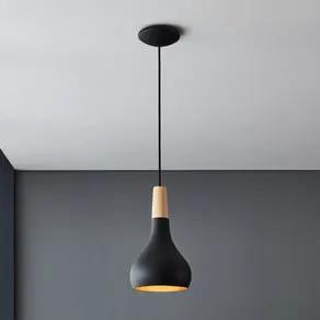 Sabinar pendant light, 1-bulb, black, Ø 18 cm
