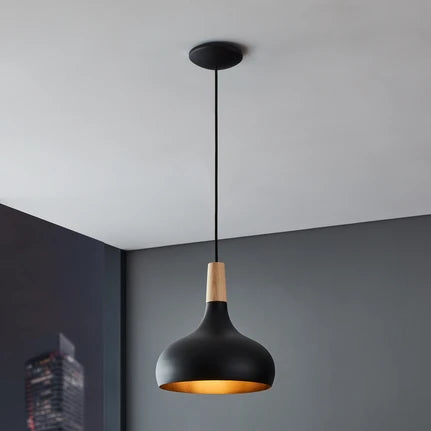 Sabinar pendant light, 1-bulb, black, Ø 28 cm