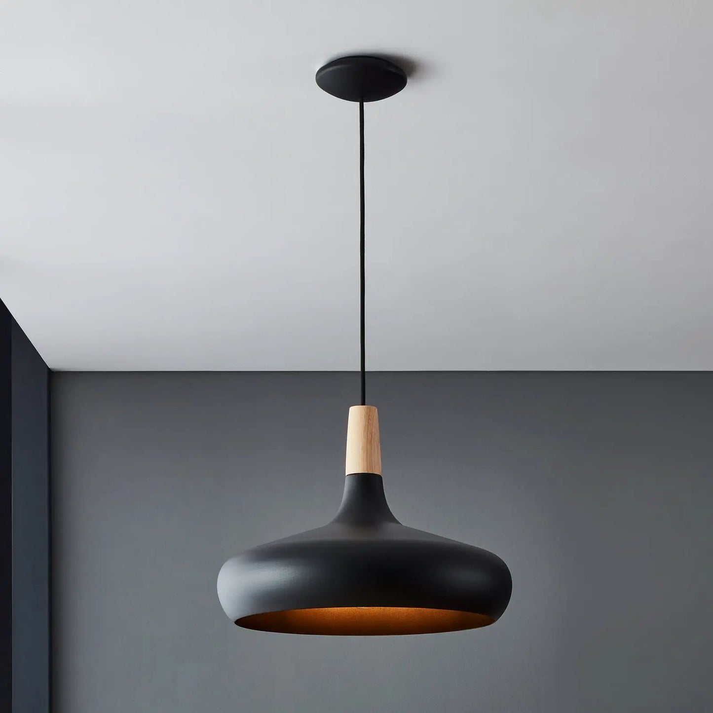 Sabinar pendant light, 1-bulb, black, Ø 40 cm