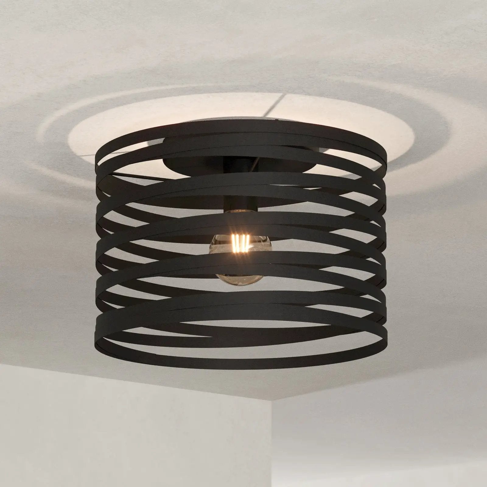Cremella ceiling light, Ø 37 cm, black, steel
