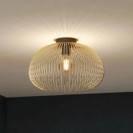 Venezuela ceiling lamp, lampshade made of golden rods