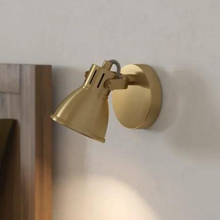 Seras wall spotlight, brushed brass-gold, 1-bulb