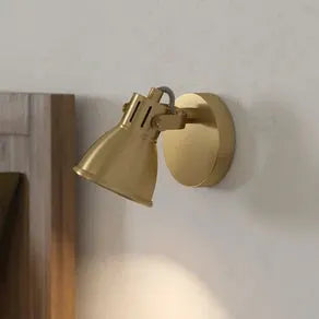 Seras wall spotlight, brushed brass-gold, 1-bulb