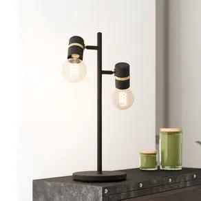 Lurone table lamp, black, 2-bulb