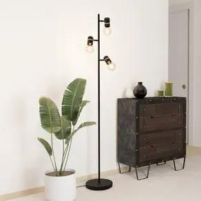 Lurone floor lamp, black, 3-bulb