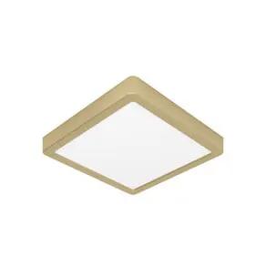 Surface-mounted LED panel Fueva 5 IP20 830 brass 21x21cm