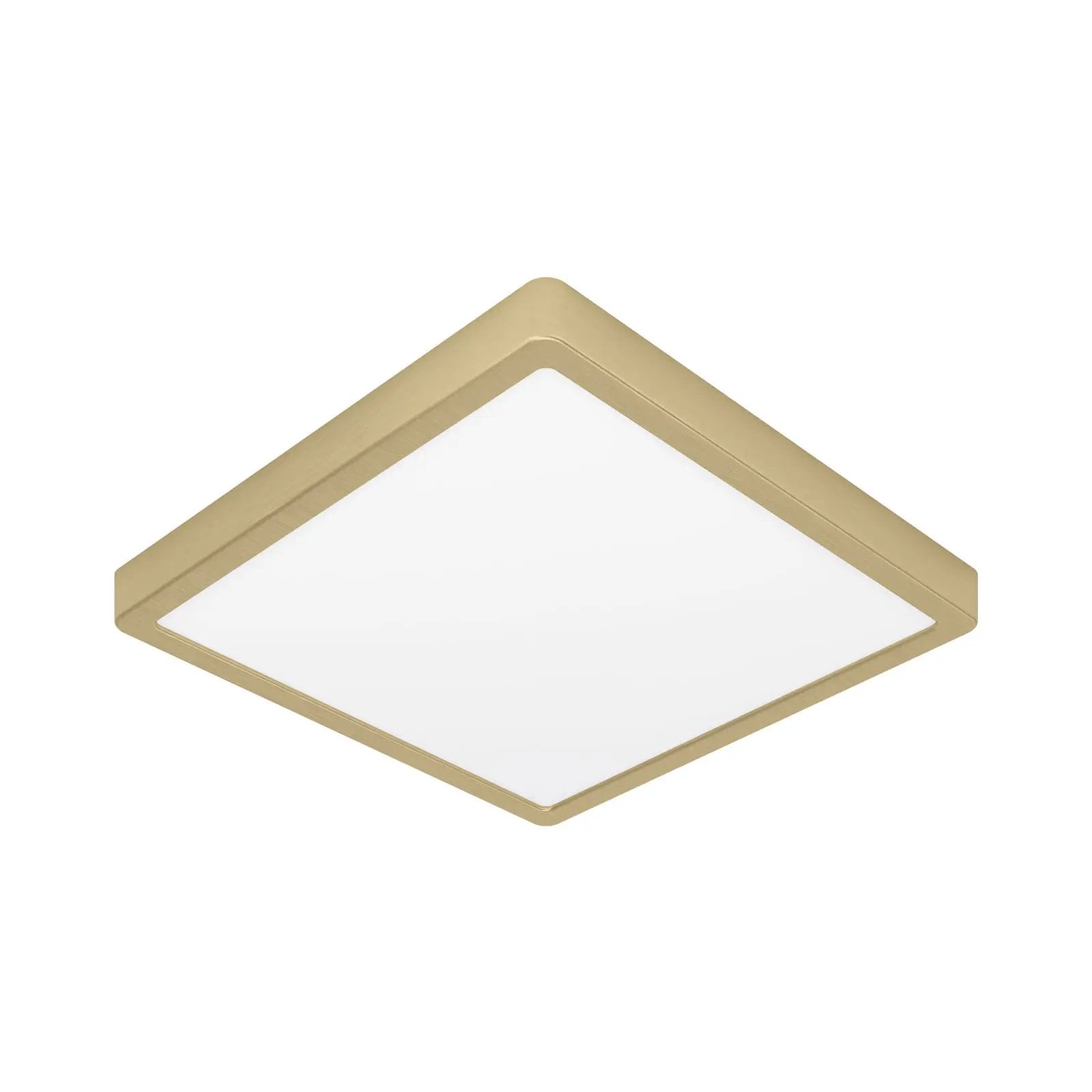 Surface-mounted LED panel Fueva 5 IP20 830 brass 28.5x28.5