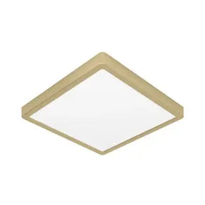 Surface-mounted LED panel Fueva 5 IP20 830 brass 28.5x28.5