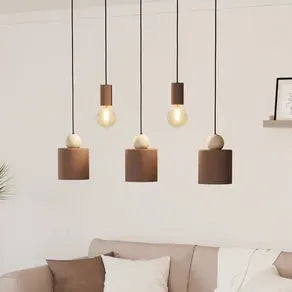 Gazzola pendant light, 5-bulb, mocha
