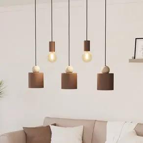 Gazzola pendant light, 5-bulb, mocha