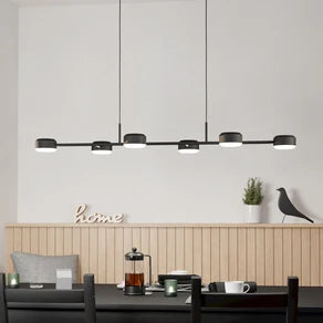 Clavellina LED pendant light, black, 6-bulb