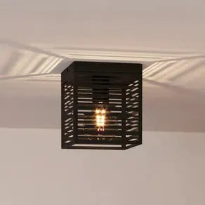 Piedritas ceiling lamp, a black square shade