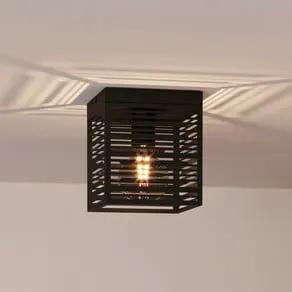 Piedritas ceiling lamp, a black square shade