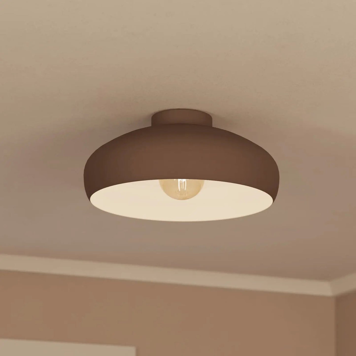 Mogano ceiling light, Ø 40 cm, coffee brown