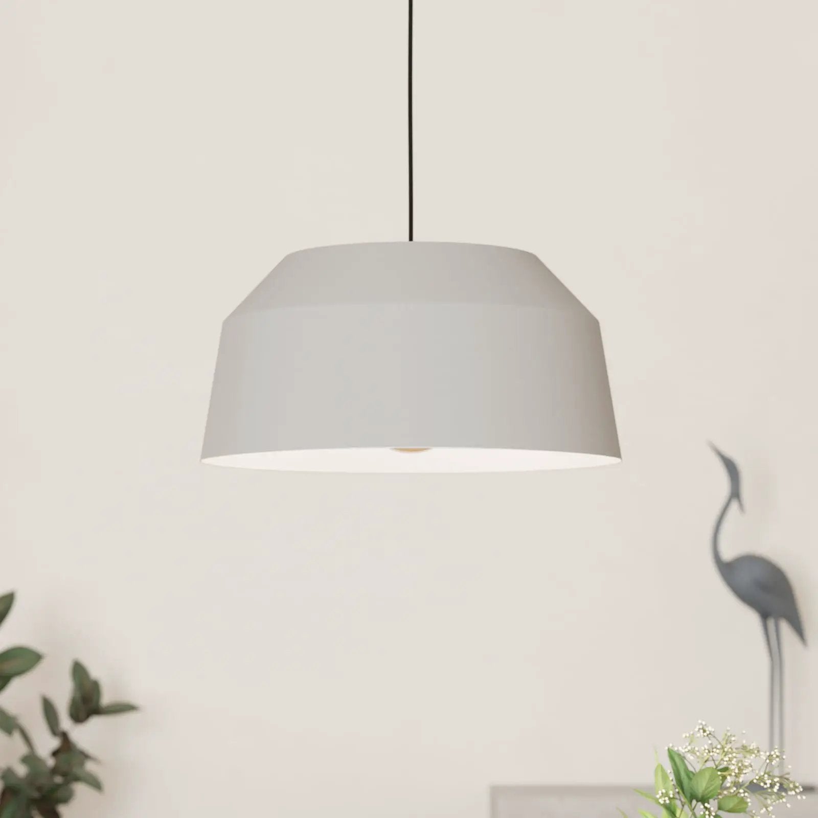 Contrisa pendant light in grey, 1-bulb, Ø 38 cm