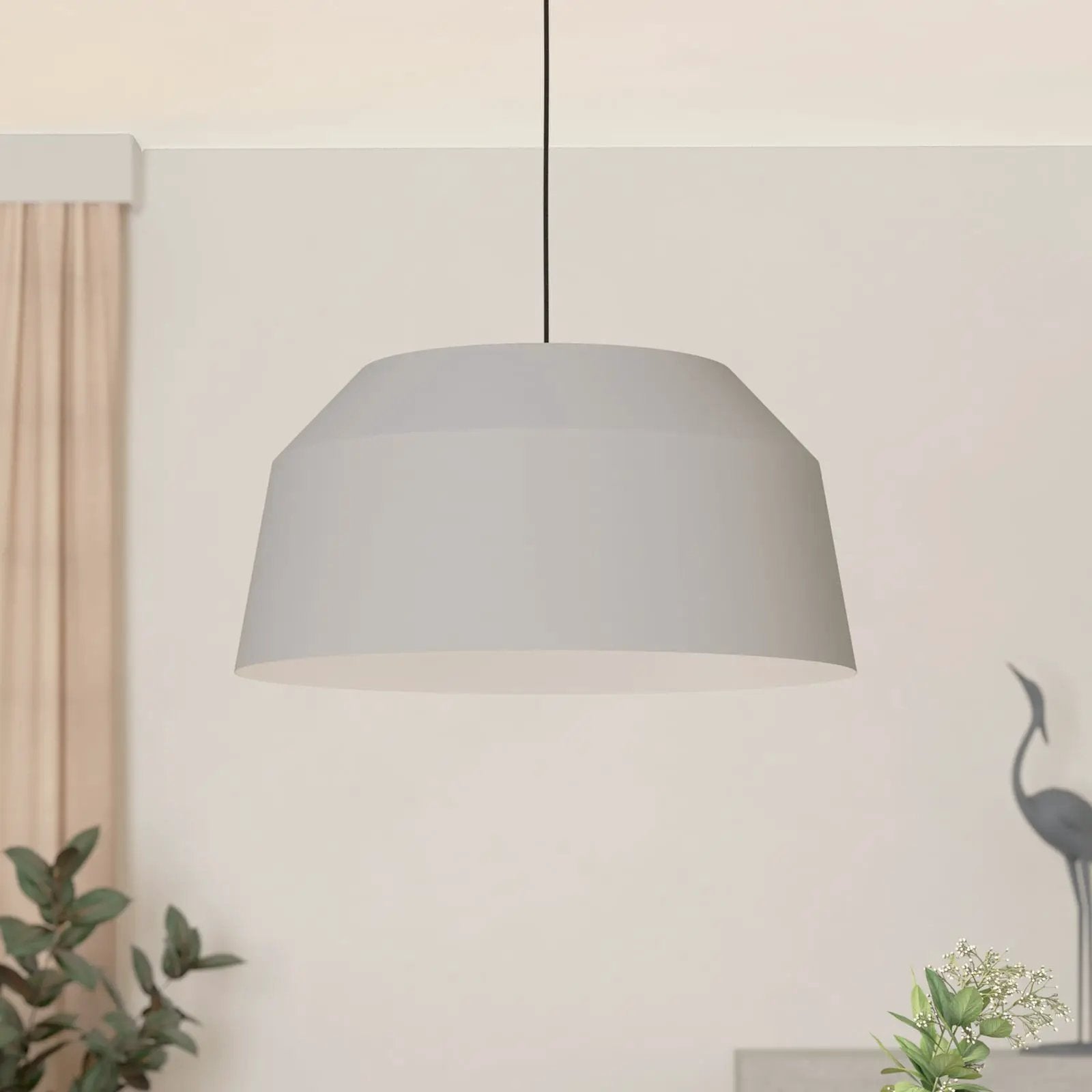 Contrisa pendant light in grey, 1-bulb, Ø 52 cm
