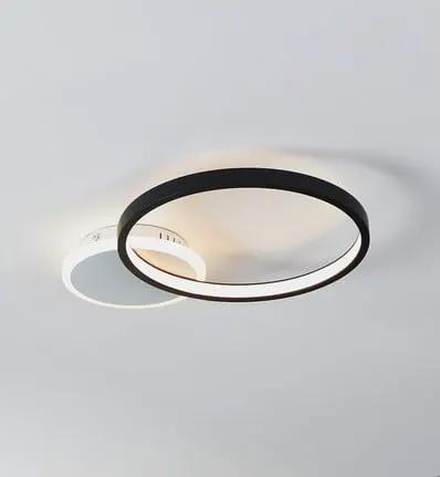 LED ceiling lamp Gafares, black aluminium 41 cm remote control CCT