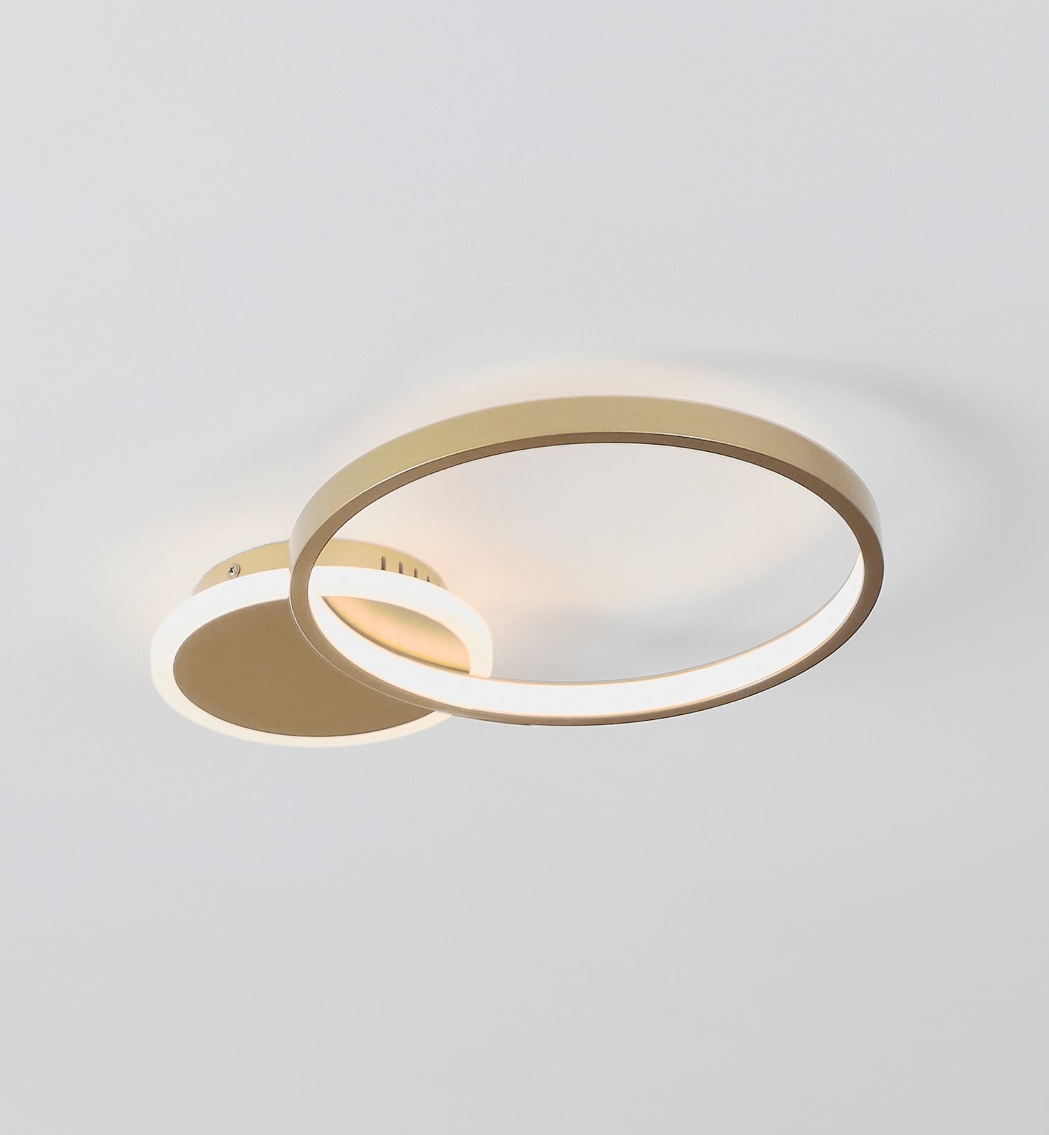 LED ceiling lamp Gafares, gold, aluminium, 41 cm remote control CCT