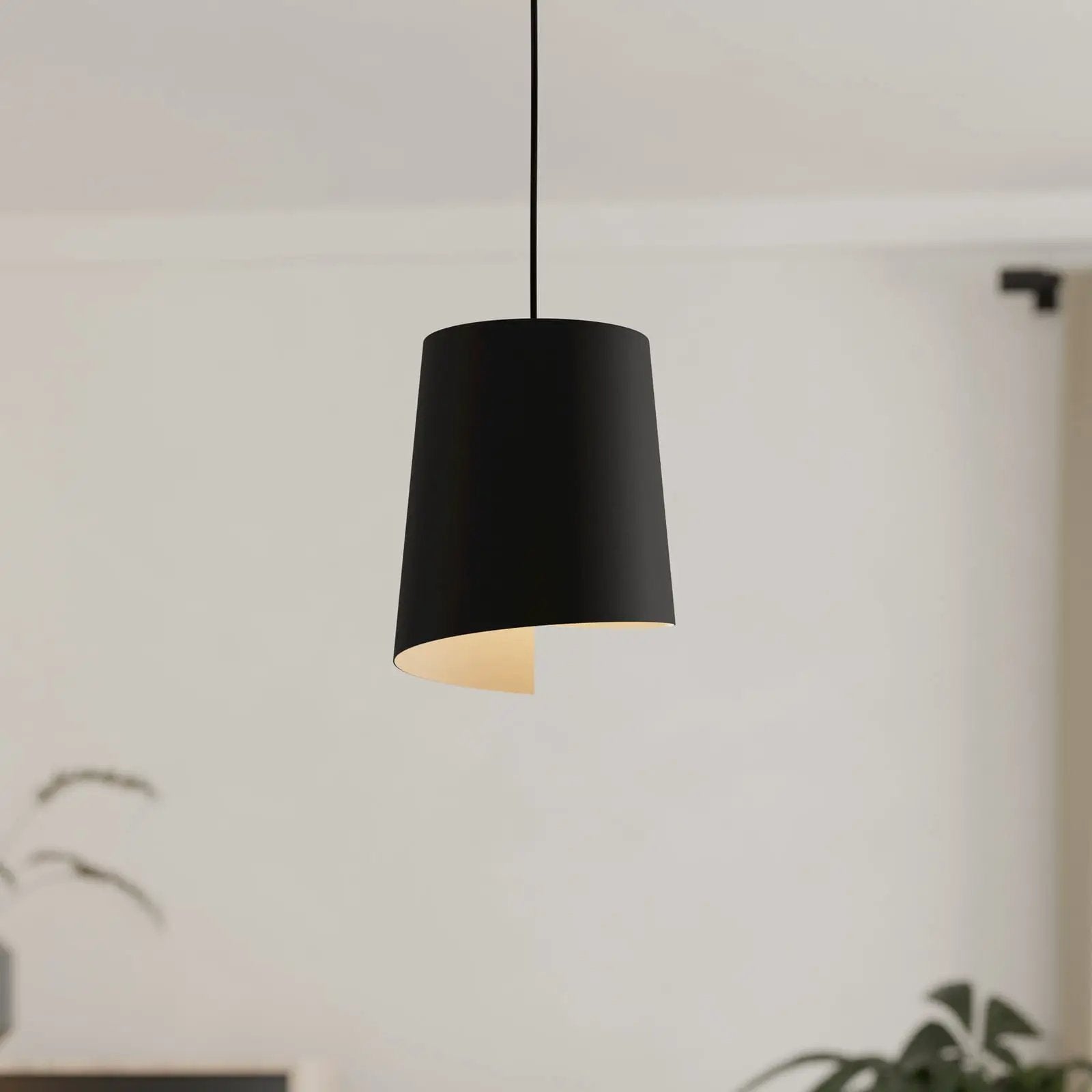 Bolivia pendant light black/sand colour, 1-bulb