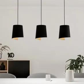 Bolivia pendant light black/sand colour, 3-bulb