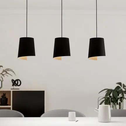 Bolivia pendant light black/sand colour, 3-bulb