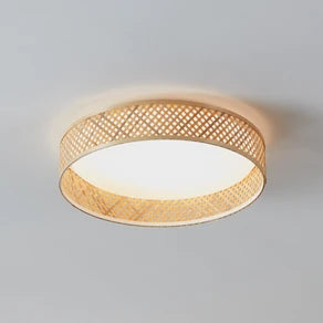 Luppineria bamboo mesh LED ceiling light Ø 38cm