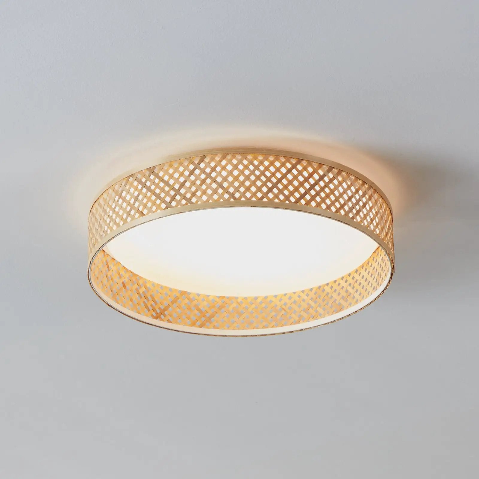 Luppineria bamboo mesh LED ceiling light Ø 38cm