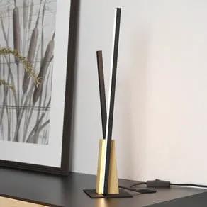 Panagria LED table lamp, black with wooden detail