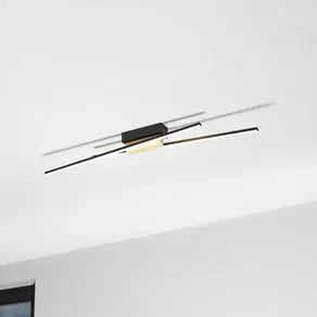 Panagria LED ceiling light, black with wood detail