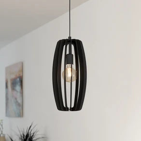 Bajazzara pendant light, one cage shade, black