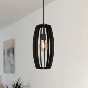 Bajazzara pendant light, one cage shade, black