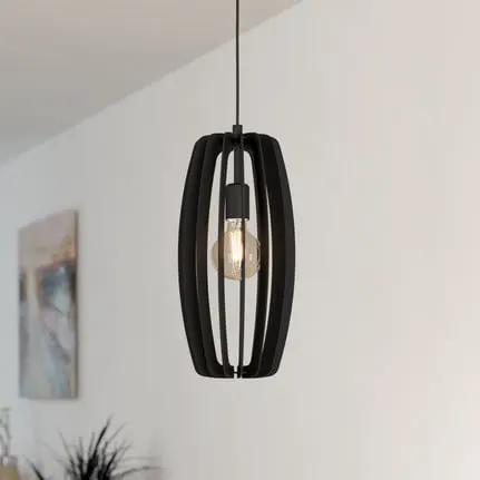 Bajazzara pendant light, one cage shade, black