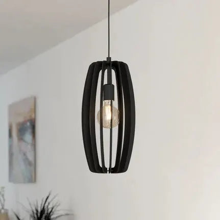 Bajazzara pendant light, one cage shade, black