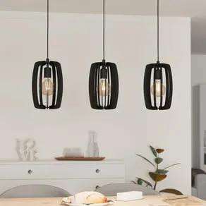 Bajazzara pendant light, three cage shades, black