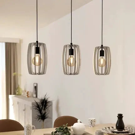 Bajazzara hanging light three cage shades sand colour