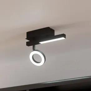 Cardillio 2 LED downlight black with one Ring