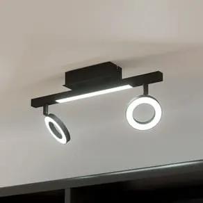 Cardillio 2 LED downlight black with two rings