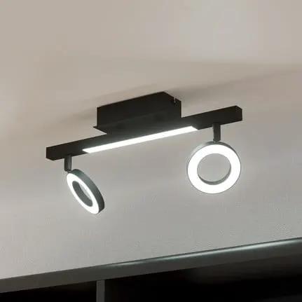 Cardillio 2 LED downlight black with two rings