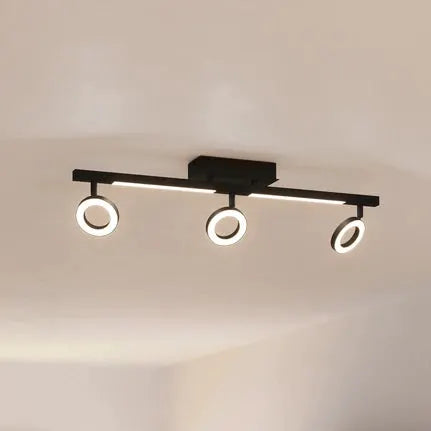 Cardillio 2 LED downlight black with three rings