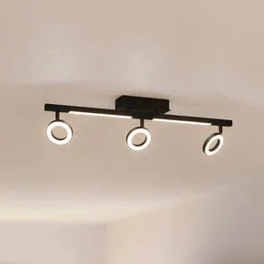 Cardillio 2 LED downlight black with three rings